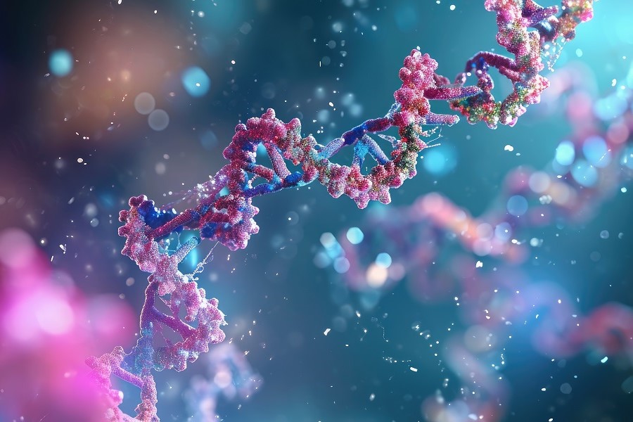 Grafische Darstellung einer DNA-Doppelhelix.