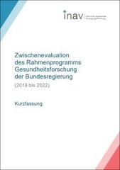 Screenshot des Titelblatts der Zusammenfassung der Zwischenevaluation des Rahmenprogramms Gesundheitsforschung