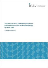 Screenshot des Titelblatts der Kurzversion der Zwischenevaluation des Rahmenprogramms Gesundheitsforschung