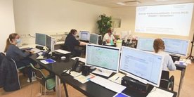 Mitarbeiter in Krankenhausleitstelle