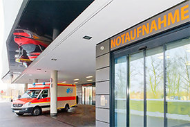   Ärzte der Zentralen Notaufnahme (ZNA) am Campus Großhadern des LMU Klinikums sind an der Studie zur Vorhersage des Lungenversagens bei Patienten mit COVID-19 beteiligt.  