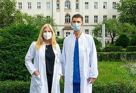 Bild von Studienärztin Dr. Franziska Seidel und Kardiologe und MYKKE-Studienleiter PD Dr. med. Daniel Messroghli 