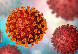 Bunte Grafik eines Virus