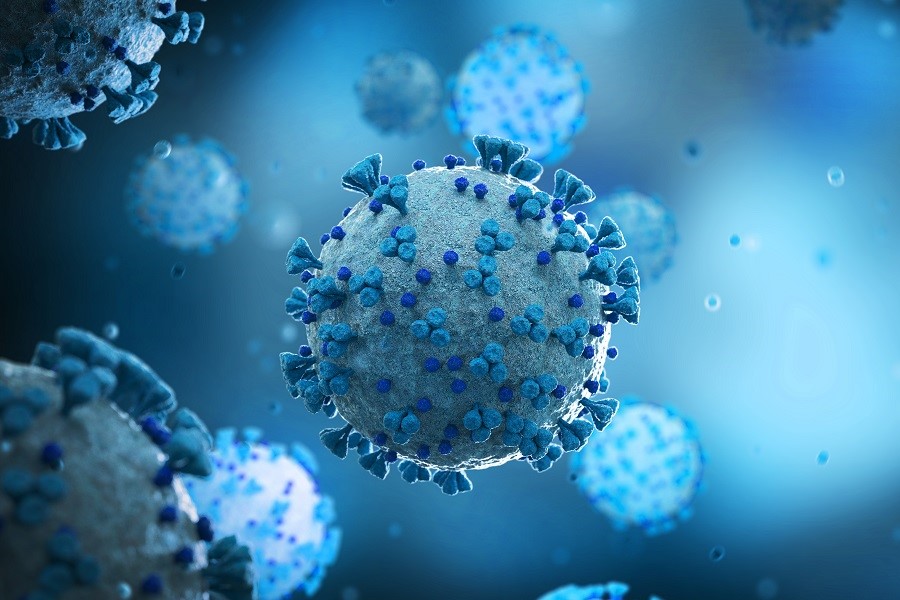 Dreidimensionale Darstellung des Coronavirus SARS-CoV-2